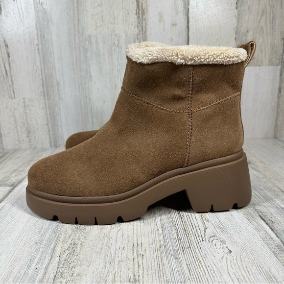 New STEVEN MADDEN Hatcher Bootie Chestnut Suede Faux Fur#1291 - Picture 2 of 13